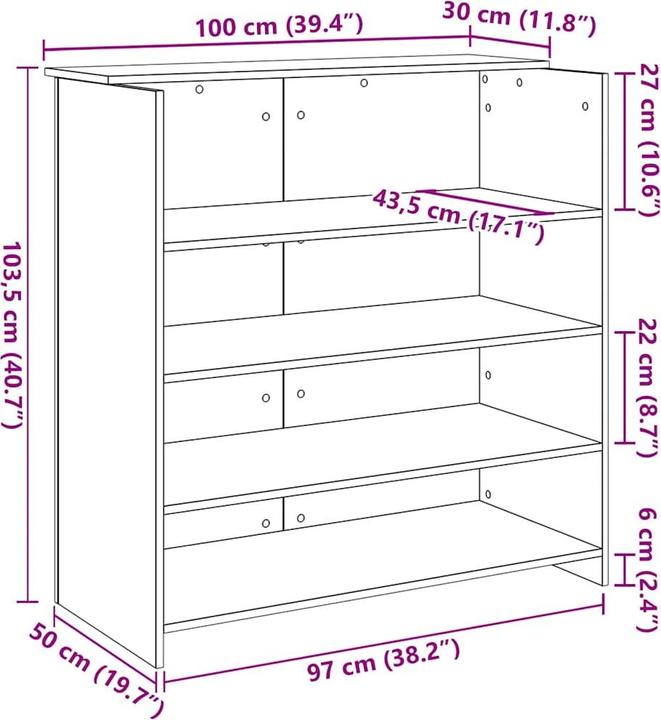 Produktbild VidaXL Empfangstheke (100 x 50 x 103.5 cm)