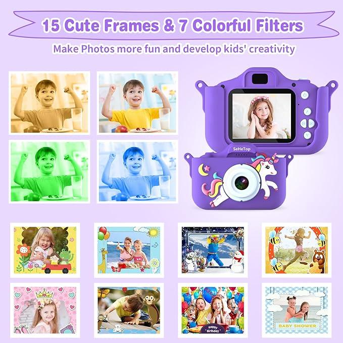 Actual product image Activity Board Toy unicorn digital camera, toy camera for children, 1080P HD children's camera, mini