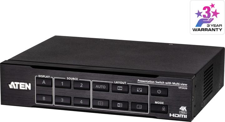 Produktbild Aten 4 x 2 True 4K HDMI Presentation Matrix Switch