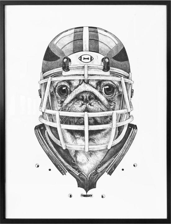 Produktbild Trenddeko American Pug Football (30 x 40 cm)