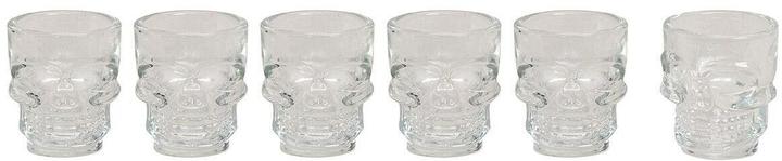 Produktbild G. Wurm Shot Glas 6er Set Totenkopf aus Glas, B5 x T4 x H6 cm (0.15 dl, 6 x, Schnapsgläser + Shotgläser)