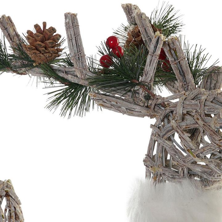 Actual product image DKD Home Decor Weihnachtsschmuck Rentier Weiss korb 33 x 14 x 60 cm (3 Stück)