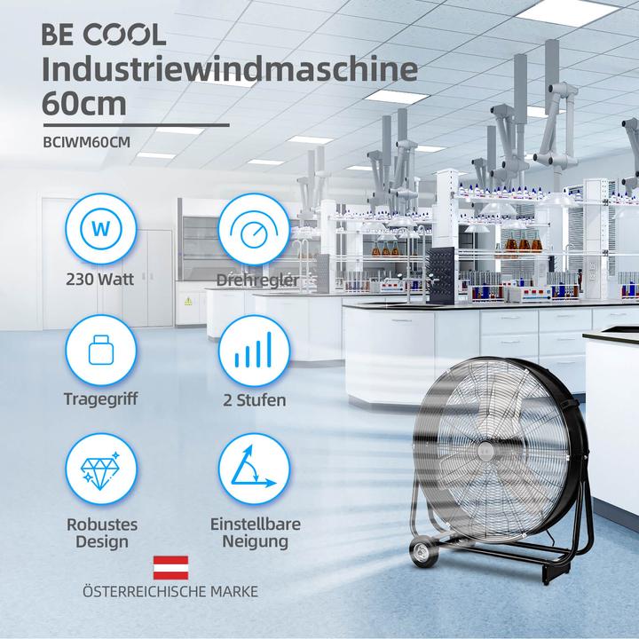 Produktbild Be Cool BCIWM60CM Bodenventilator Industrie-Windmaschine 60cm (67.20 dB)