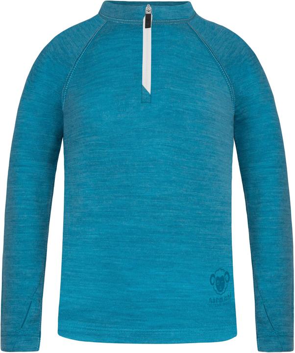 Actual product image Normani Kids merino long sleeve with 1/4 zip "Nyapari" - 9545 (134, 140)