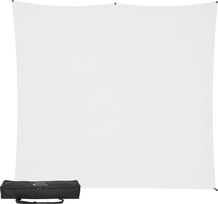 Actual product image Westcott X-Drop Pro - High-Key White (8' x 8') Wrinkle-Resistant Backdrop Kit, 2.4x2.4m (240 cm)