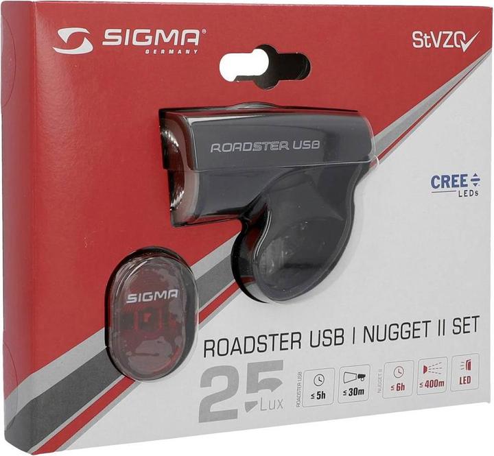 Immagine prodotto Sigma Sport Set di illuminazione Roadster USB/Nugget II