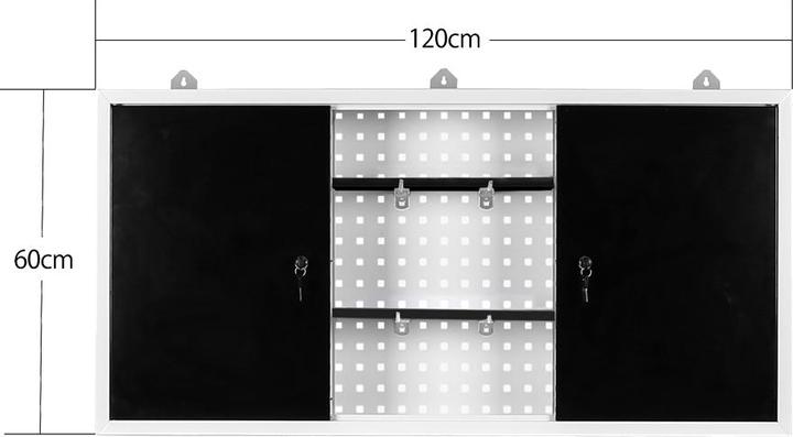 Actual product image Wiltec Wall cabinet Grey Workshop equipment Workbench Tool cabinet Perforated wall (120 cm, 19 cm)