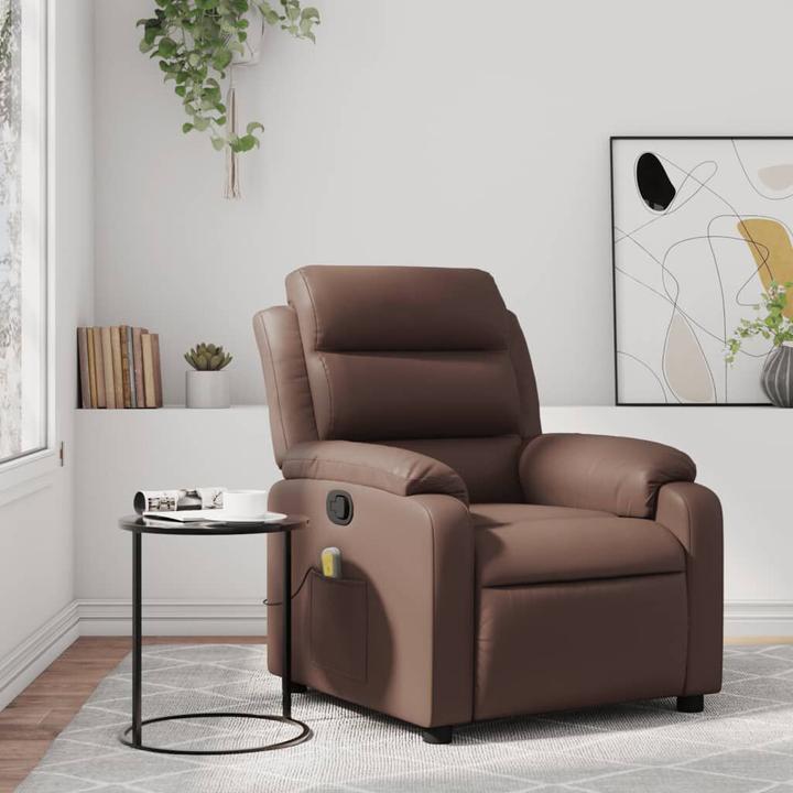 Actual product image VidaXL Massage armchair TV armchair Recliner armchair Brown imitation leather