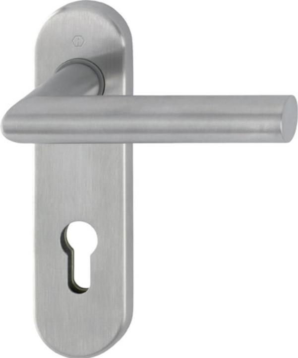 Image du produit Hoppe Garniture courte Amsterdam E1400Z/353K en acier inoxydable F69 PZ arrondie Garniture à béquilles (Poignée de porte)