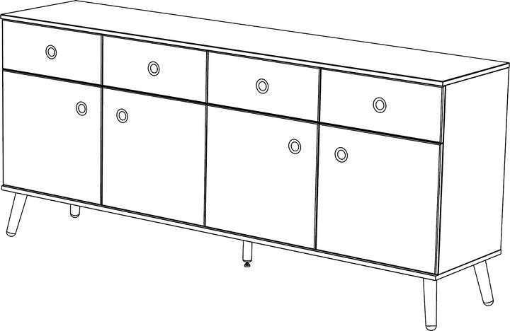 Produktbild tenzo Sideboard Dot III Taupe 192 x 86 cm (192 x 43 x 86 cm)