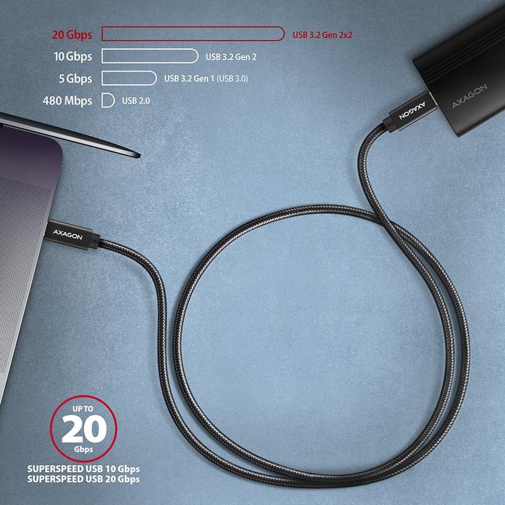 Actual product image Axagon USB C – USB C (2 m, USB 3.2 Gen 2x2)