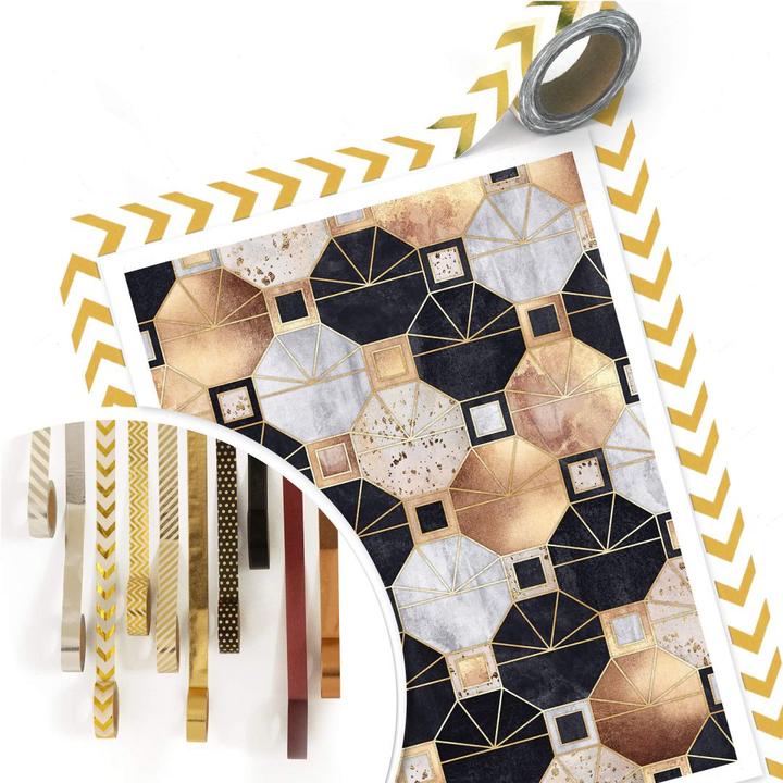 Produktbild Trenddeko Art Deco: Gold und Schwarz (80 x 100 cm)