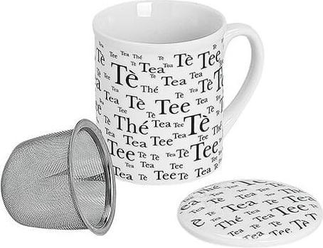 Produktbild G. Wurm Teebecher Tee mit Deckel und Metallsieb sortiert 300 ml 10,3cm weiss (250 ml, 1 x)