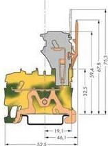 Immagine prodotto Wago X-COM S Terminale passante 2,5 mm² Terminale a pressione / connettore maschio - giallo/verde PE