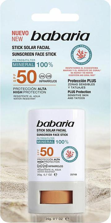 Immagine prodotto Babaria CREMA SOLARE STICK SPF50 20GR (Stick solare, SPF 50, 20 g)