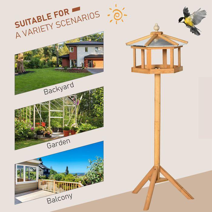 Image du produit Swisshandel24 Maison d'oiseau Villa d'oiseau Mangeoire à oiseaux Maison d'oiseau avec support et toit en zinc