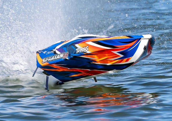 Actual product image Traxxas BOAT SPARTAN SR 1037mm 1:10 EP RTR ORANGE TQi 2.4GHz WITHOUT charger and WITHOUT battery