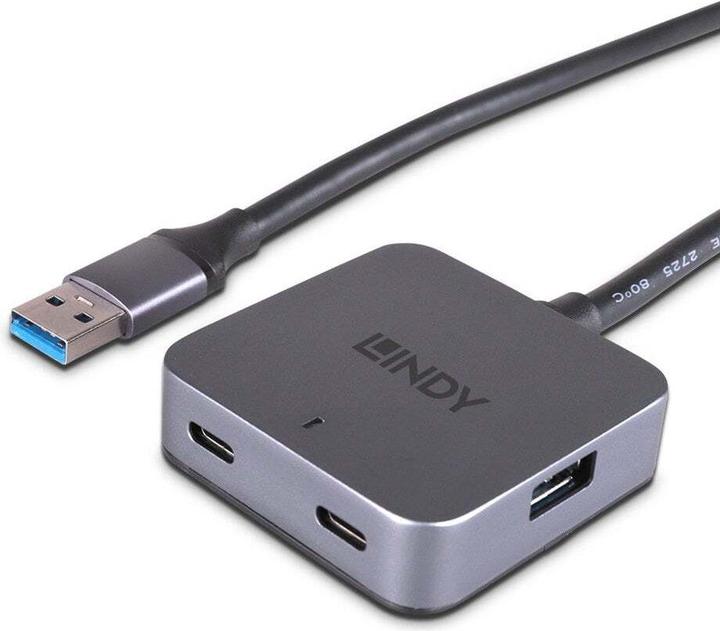 Produktbild Lindy 5m USB 3.0 Hub, 4 Ports 5m Verlängerung für 2 USB Typ C und 2 USB Typ A Geräte (USB-C, 4 Ports)