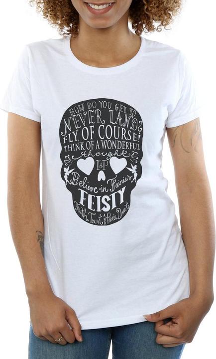 Actual product image Disney Womens/Ladies Tinker Bell Skull Cotton T-Shirt (XXL)
