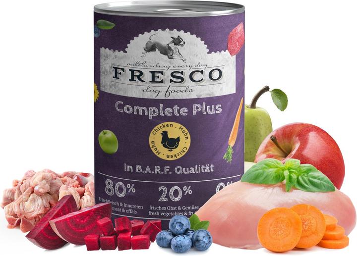 Produktbild Fresco Nassfutter Complete Plus Huhn 400 g (Adult, Senior, Junior, 1 Stk., 465 g)