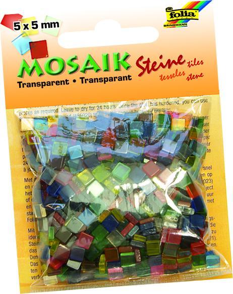 Actual product image Folia TRANSPARENT mosaic stones, 45g, 5x5mm