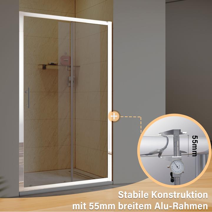 Produktbild SONNI Duschabtrennung Nischentr Duschtren 120 x 185cm Duschtr Glas ESG 5mm (120 cm, 170 cm, 185 cm)