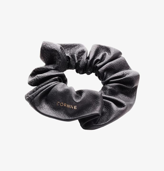 Produktbild Corinne World - Leather Schrunchie Black