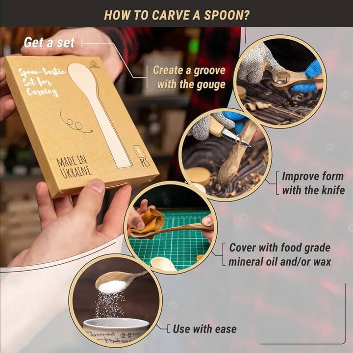 Actual product image Beaver Craft BeaverCraft Spoon Carving Blanks Kit, 4pcs