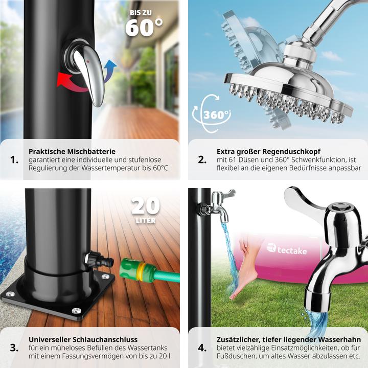 Image du produit tectake Douche solaire Tinto 20 l