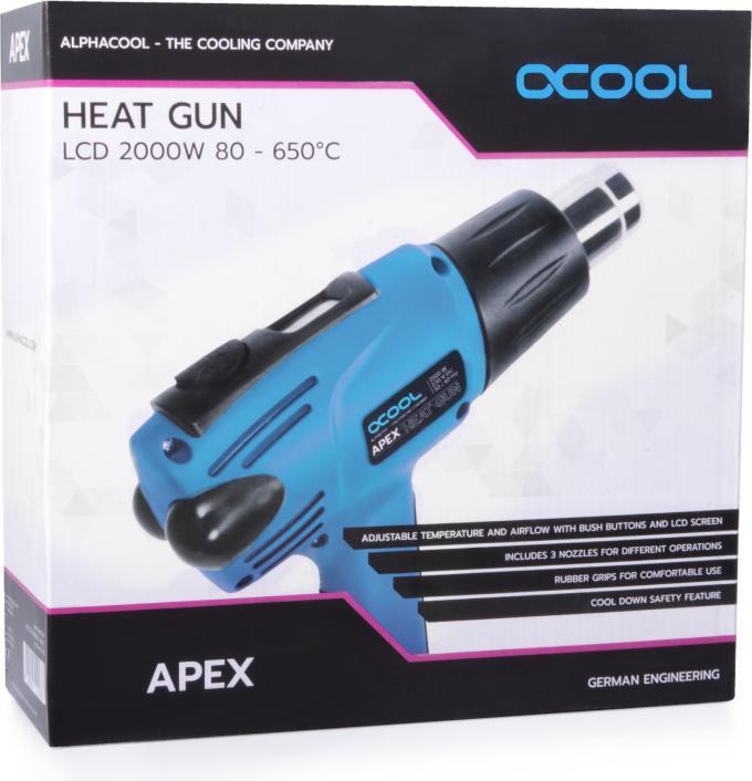 Produktbild Alphacool Apex Heat Gun mit LCD Bildschirm 80-650°C - 2000 Watt