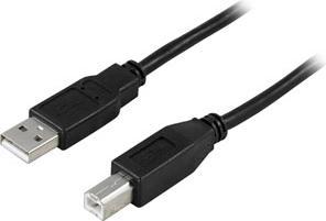 Actual product image Deltaco Kbl USB 2.0 A-B 2.0m Type A ha - B ha svart (2 m, USB 2.0)