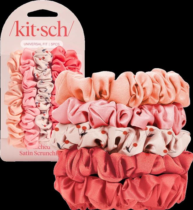 Kitsch Satin Scrunchies Kirschblüte 5er Set (Haargummi)