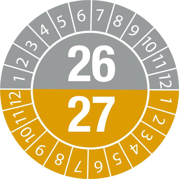 Produktbild Brady DATE INSPECTION LBLS B-429 26/27 -DIA 30, DATE 26/27-DIA 30 B-429 (15 Etiketten)