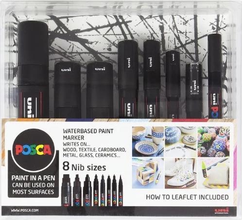 Actual product image Posca Corner Black Set (Black, 8 x)