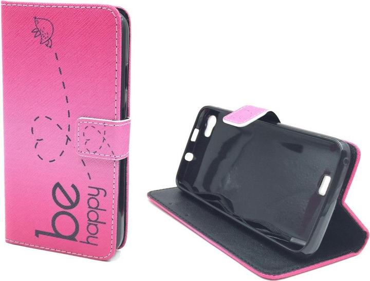 Produktbild König Design Schutz Hülle für Wiko Lenny Be Happy Pink Tasche Cover Case + 1 Panzer Schutz Glas Neu (Wiko Lenny)