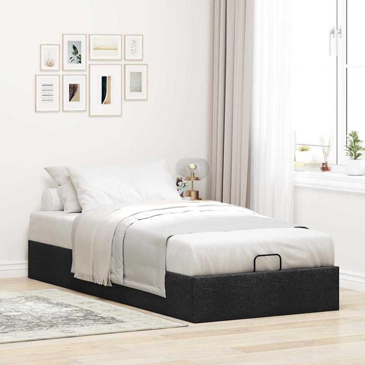 Image du produit VidaXL Lit Ottoman sans matelas Noir 100x200 cm Tissu (100 x 200 cm)