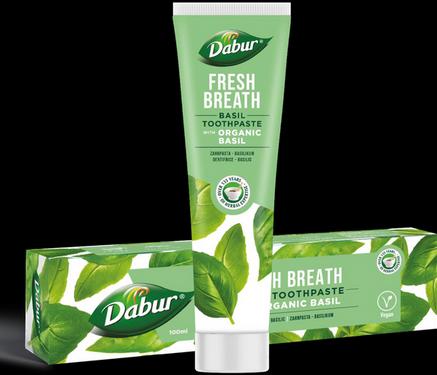 Image du produit Dabur Dentifrice au basilic biologique pour une haleine fraîche 100ml - Soins bucco-dentaires naturels à (100 ml)