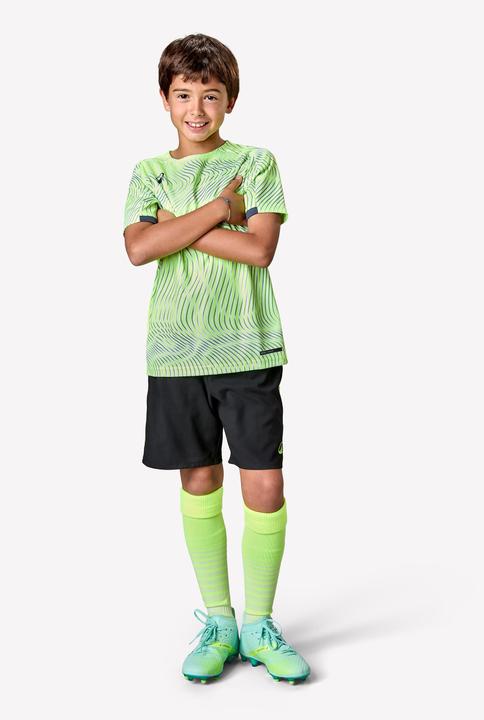 Image du produit Kipsta Maillot De Football Enfant Manches Courtes Viralto Wave Jaune Fluo, Gris,Noir (6, 7, 8)