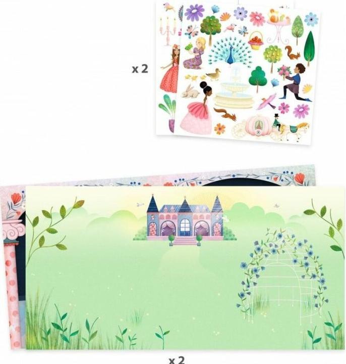 Actual product image Djeco Stories with stickers life in the castle