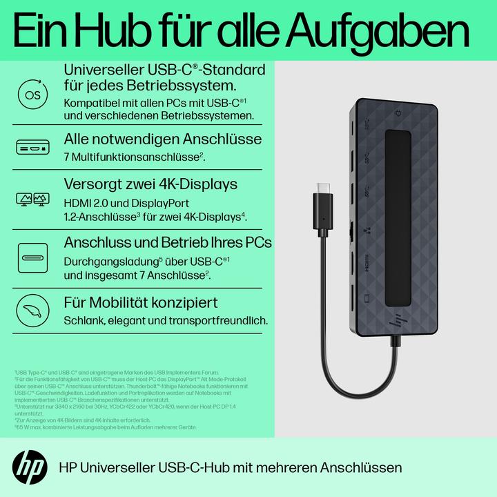 Actual product image HP Universal Multiport (USB-C, 3 Ports)