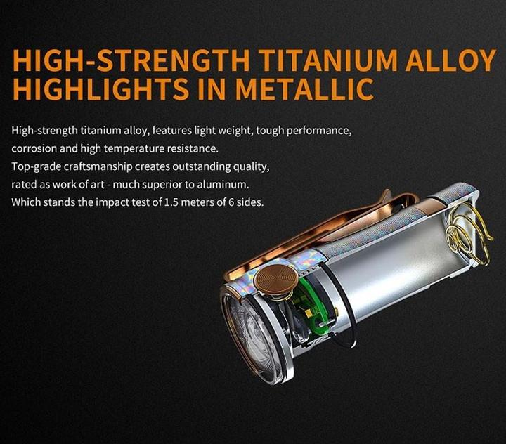 Image du produit Fenix E16 Ti Titan lampe de poche LED avec batterie li-ion et câble de recharge micro-USB (5.10 cm, 650 lm)