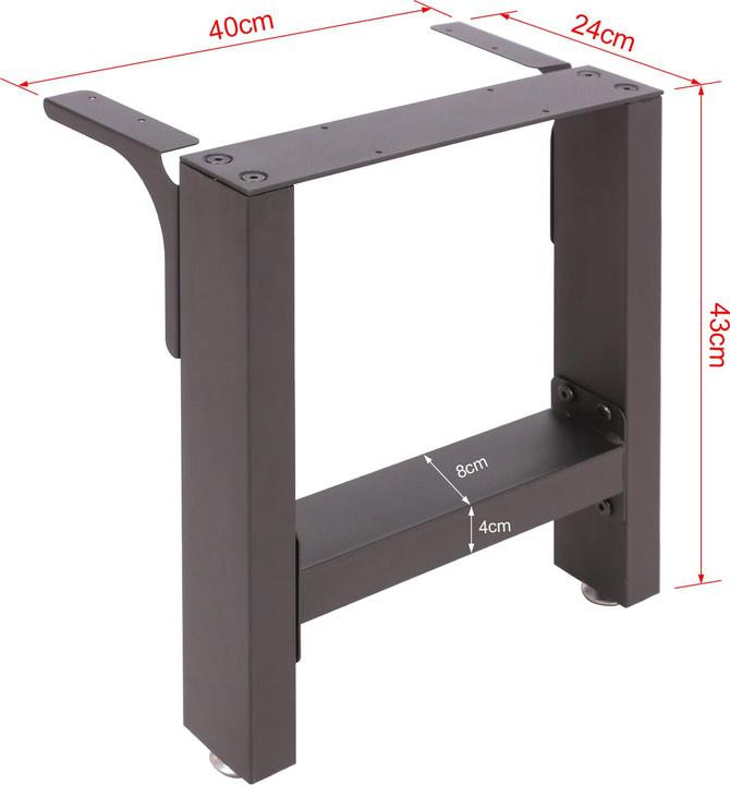 Produktbild Wiltec Bankkufen Set 40x43 cm pulverbeschichtet Tischkufen Bankbeine