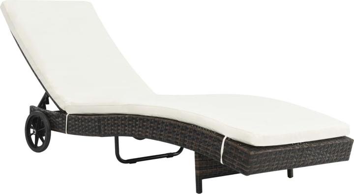 Immagine prodotto VidaXL Sonnenliegen 2 Stk. mit Rollen und Auflagen Poly Rattan (60 cm)