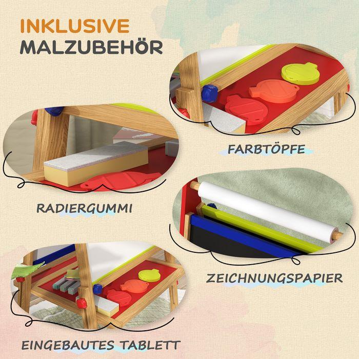 Produktbild Swisshandel24 3-in-1 Kindertafel höhenverstellbar, doppelseitige Kinder Staffelei mit Ablage