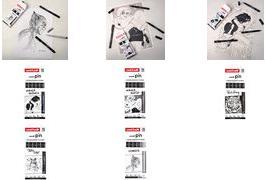 Image du produit Uni-ball Fineliner PIN ""Manga Shojo"" PF, set de 5 encre pigmentée, résistante à l'eau, bordures en métal (Noir, Gris, 5 x)