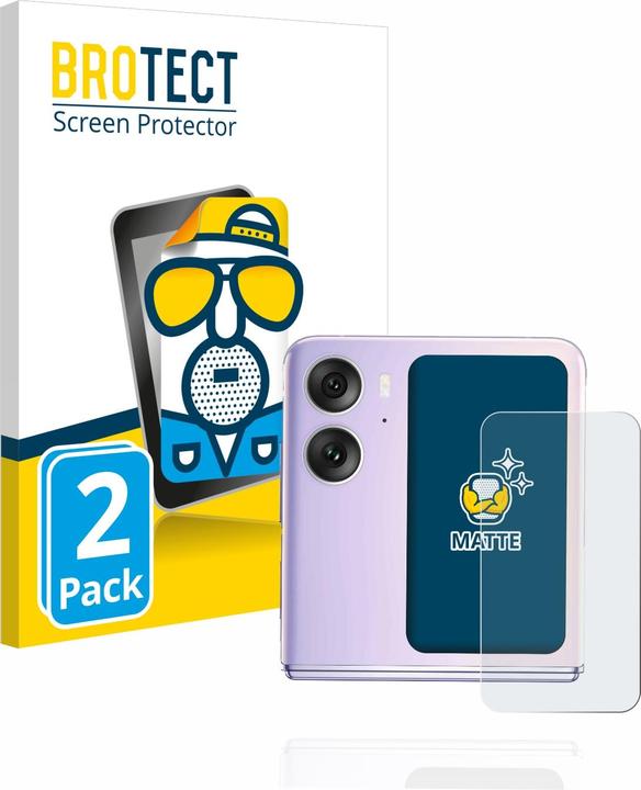 Actual product image BROTECT Anti-glare screen protector matt (2 Piece, Oppo Find N2 Flip)