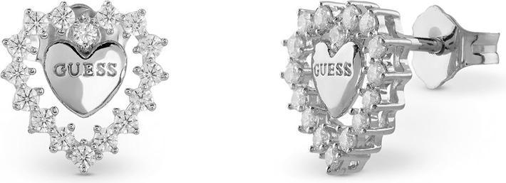 Actual product image Guess 10MM JARDIN HEART & CRYS STUDS earrings (Silver 925)