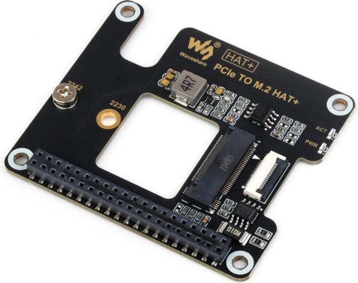 Actual product image WaveShare PCIe to M.2 HAT SSD adapter for Raspberry Pi 5