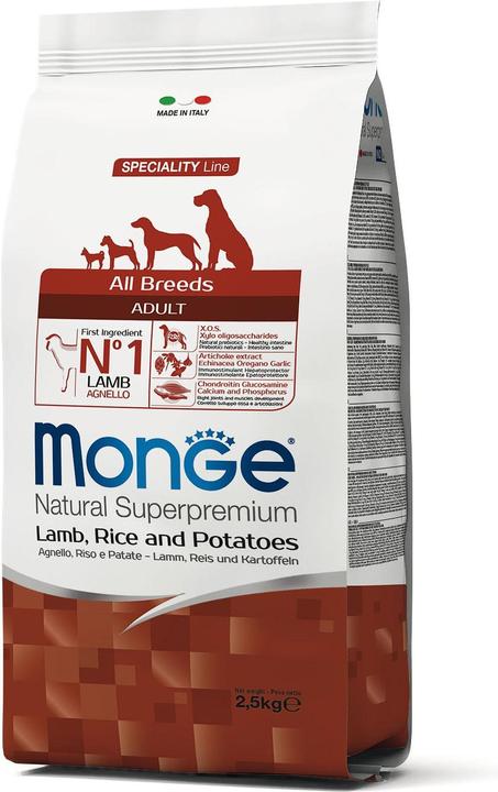 Image du produit Monge Speciality Line All Breeds Adulte Agneau, Riz et Pommes de terre (Adulte, 4 pcs, 2500 g)