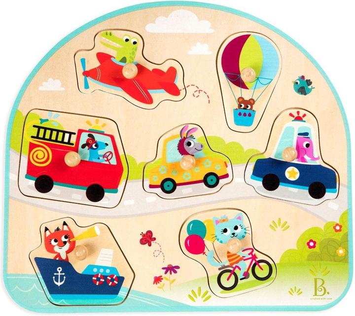 Actual product image B.toys B. Vehicles On The Go - Crazy Vehicles 7-piece Wooden Puzzle (7 pieces)